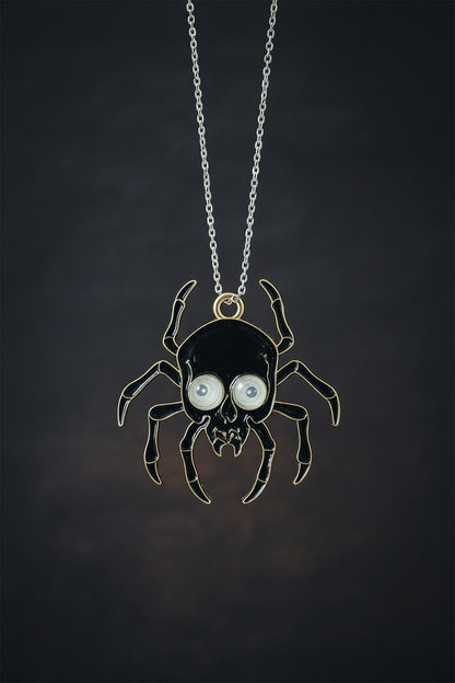 NAGNESHI Halloween Enamel Charm Set - Spooky Black Ghost and Skull Spider Pendants for Jewelry Making - DIY Gothic Charms for Necklaces, Bracelets, and Keychains