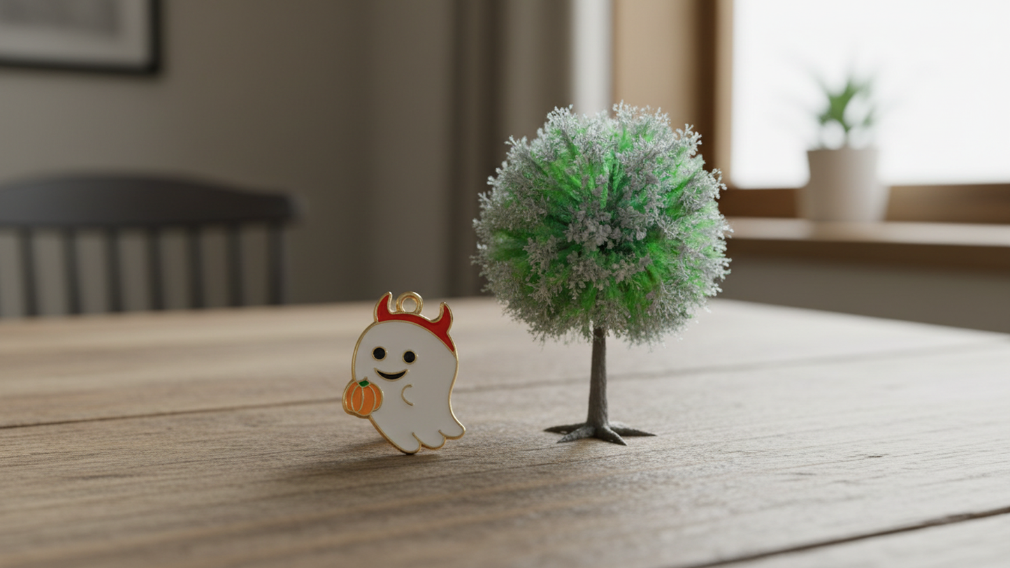 NAGNESHI Little Devil Ghost Enamel Charms - Cute White Ghost with Red Horns & Pumpkin Charms for Jewelry Making, DIY Earrings, Bracelets, Necklaces, and Crafts