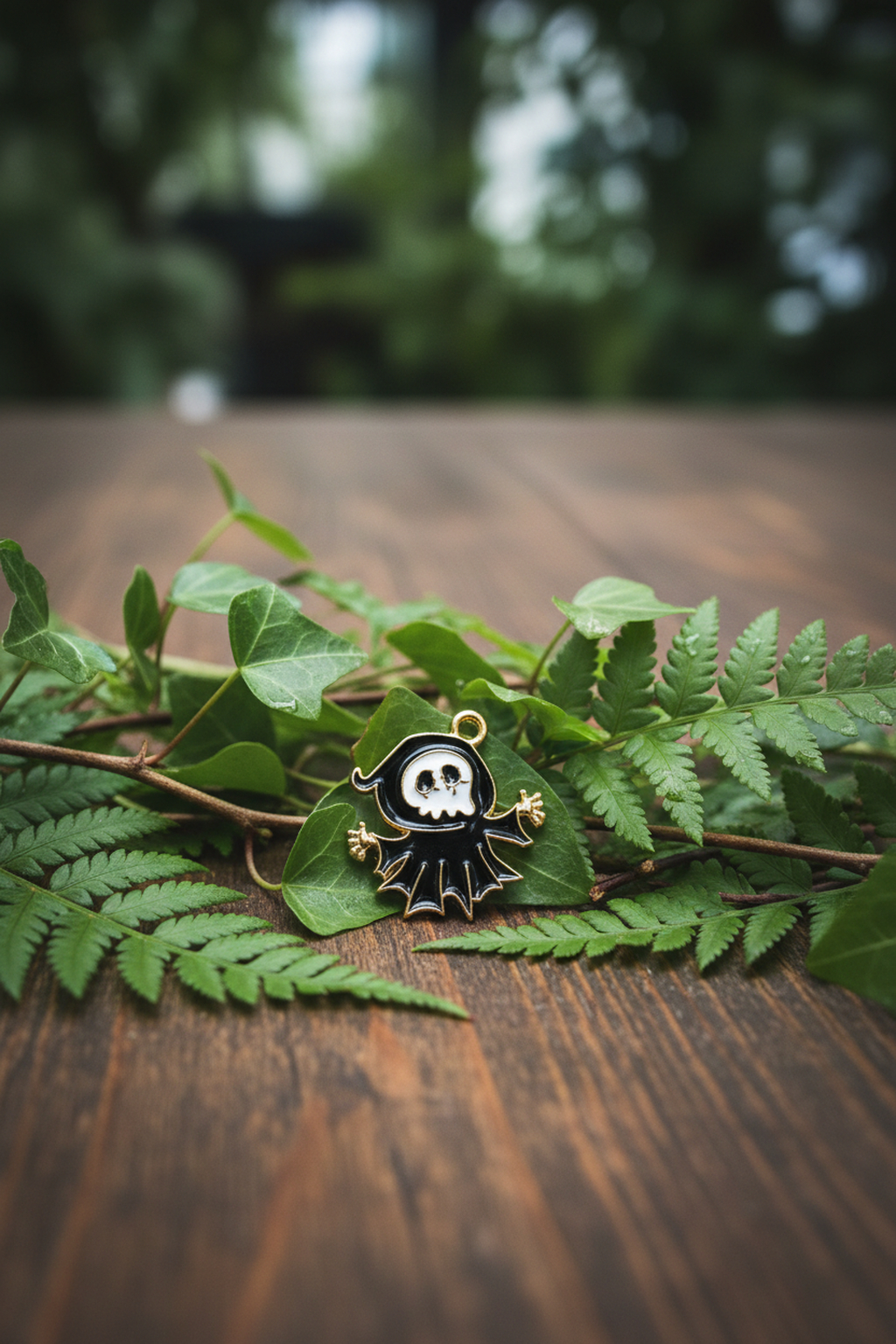 NAGNESHI Black Ghost Enamel Charms Pendants - Metal Spooky Charms for Jewelry Making, DIY Earrings, Bracelets, Necklaces, and Crafts