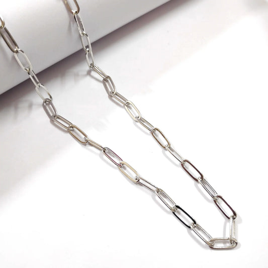 Silver Color Anti Tarnish Paperclip Chain