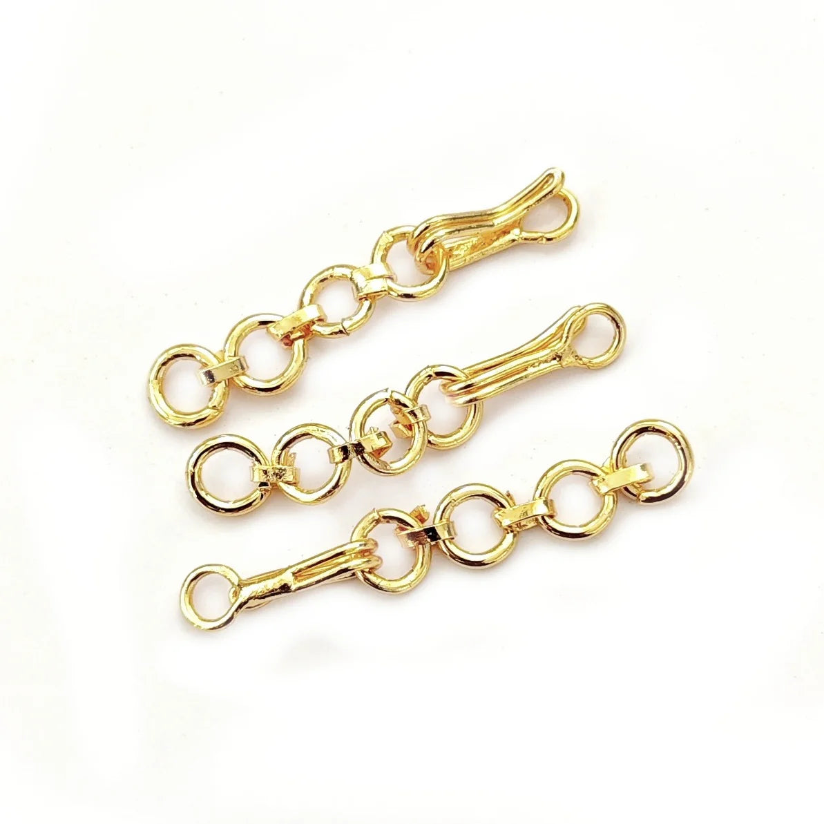 Golden Color Tarnish Resistant Kadi Hook Brass Clasp With Extender Chain