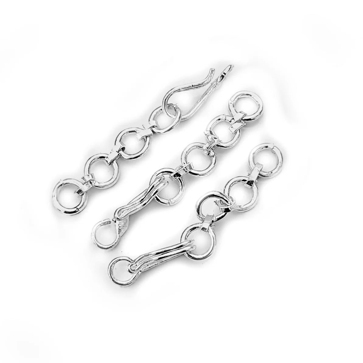 Silver Color Tarnish Resistant Kadi Hook Brass Clasp With Extender Chain